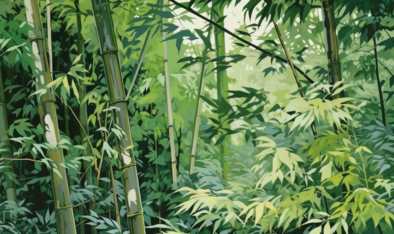水彩画夏季翠绿竹子竹林,插画/手绘图,插画/手绘图库,插画/手绘图下载,插画/手绘